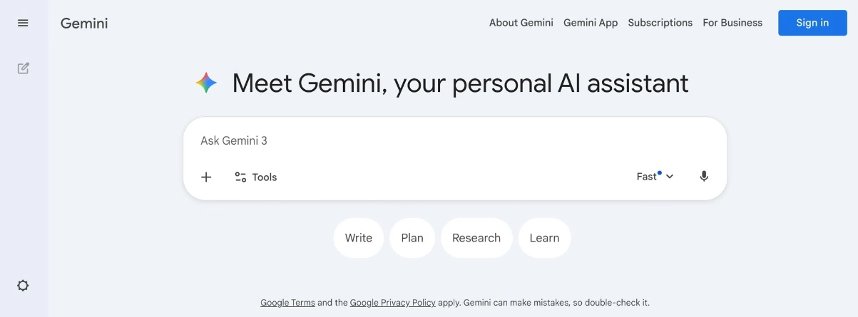 gemini chatbox