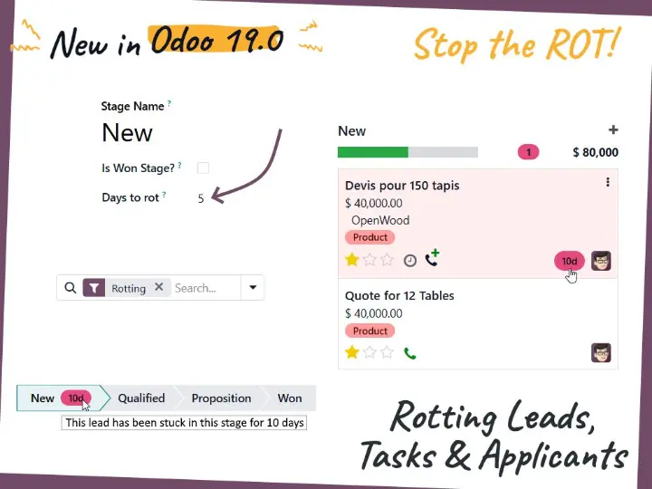 Odoo 19 CRM, Project &amp; Recruitment improvements!